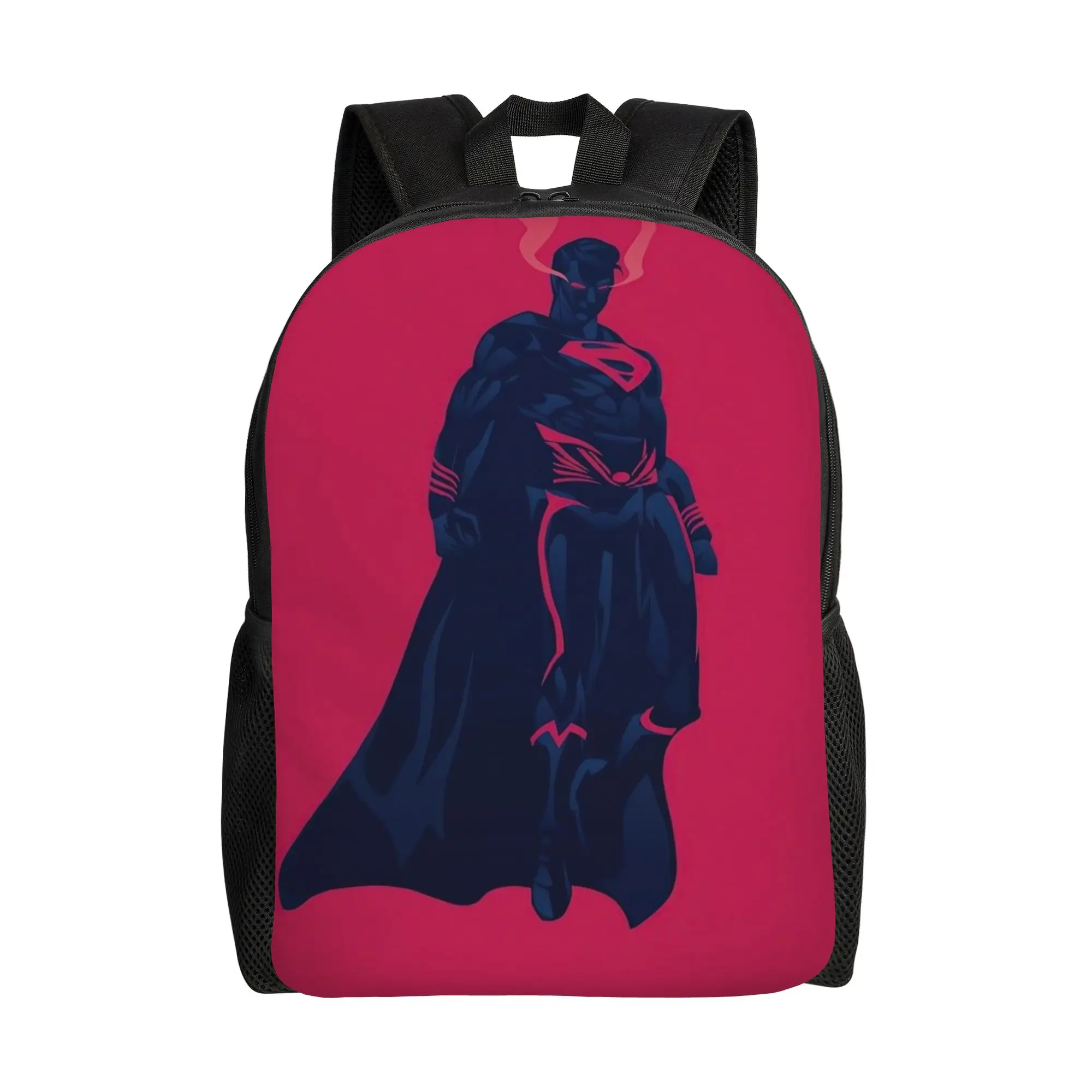 College Bag Back to school season Superman Silhouette Red Background Art  Lightweight Backpack