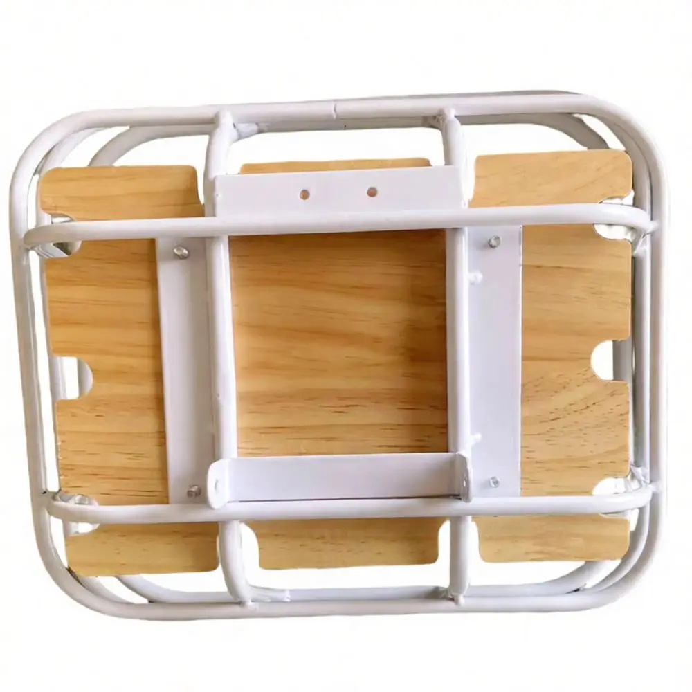 Simple Style Bike Basket Heavy Duty Metal Rack Cargo Storage Container For Commuting Sport Bicycle Riding Equipment