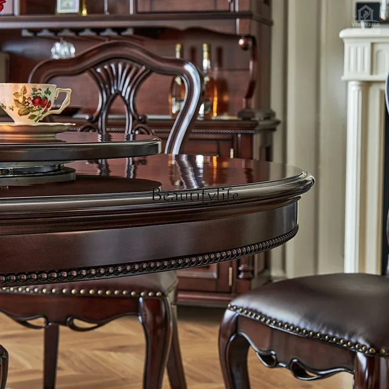 

НОВЫЙ американский обеденный стол из цельного дерева, сочетание домашнего обеденного стола и стула из цельного дерева, золота, шелка, тикового дерева