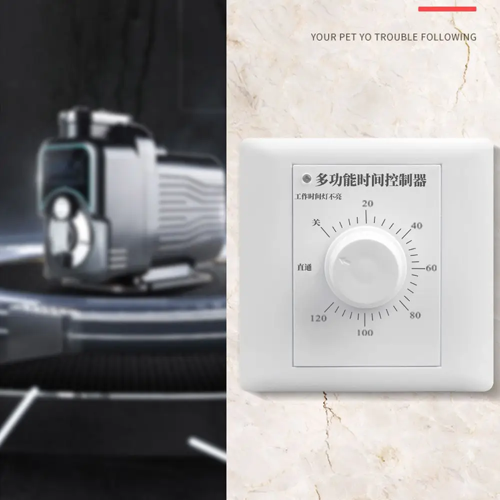 Interruptor de Control de tiempo profesional, 86x86mm, 220V, 10A, 60/120 Min, temporizador, cuenta atrás mecánica
