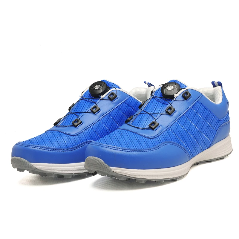 

Spikes Golf Sneakers Anti-Slip men's Lightweight Button Buckle Sneakers Rotary Buckle Lace Anti slip Comfortable Golf Shoes