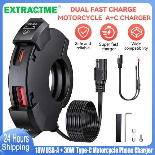 Nuevo cargador rápido Usb de 12V para motocicleta con puerto de teléfono móvil tipo C toma de corriente cargadores de enchufe impermeables adaptadores de enchufe para Moto