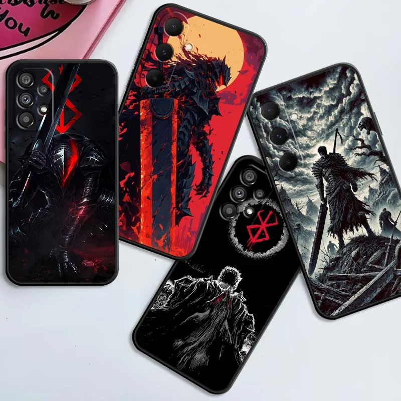 

Cool Berserk Fashion Anime Phone Case For Samsung A42 A41 A35 A34 A33 A32 A25 A24 A23 A21s A04 A03 Note 20 Ultra 5G Black