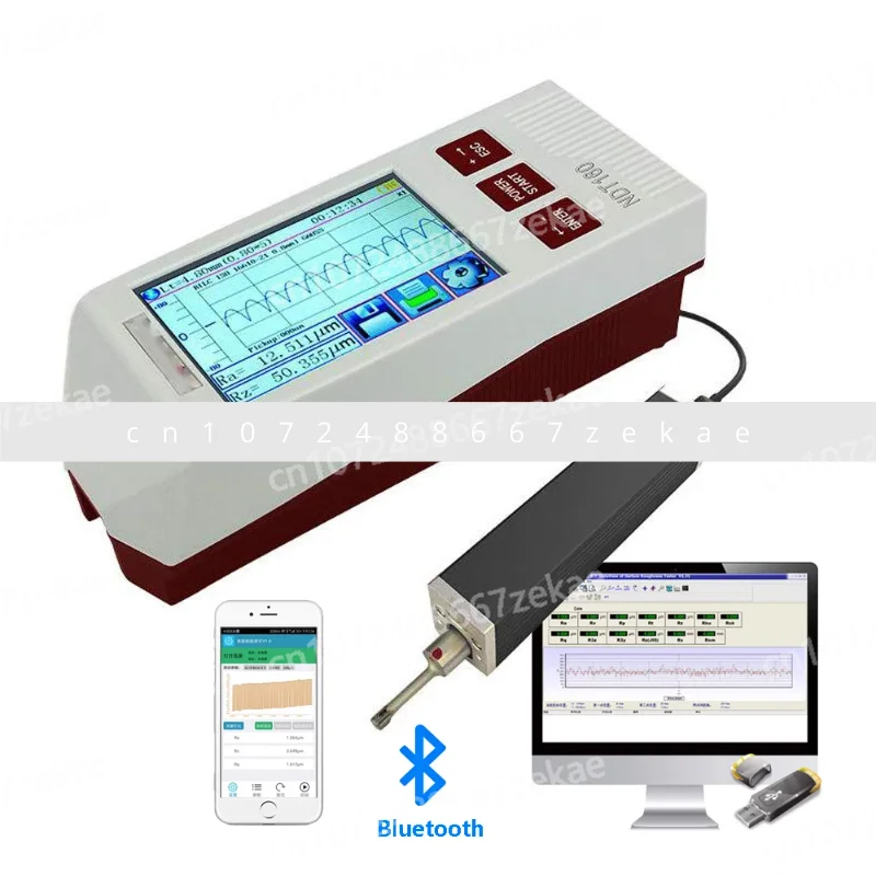 

Professional Surface Roughness Tester with Wireless Bluetooth Connection Detachable Drive Metal Surface Roughness Gauges