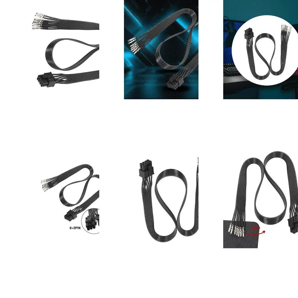 

Y1UB Modular Cable PCIE 8Pin Power Module Cable for Mainboard CPU Graphics Card Cord 8Pin to 6+2Pin Converter Semi-Finished