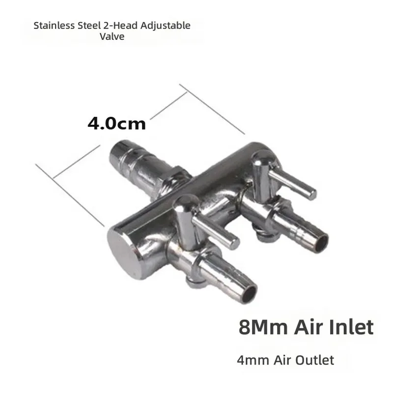 for Oxygen Pump Air Volume Control Valve Air Distributor Stainless Steel Diverter Air Exhaust Aquarium Pump Booster
