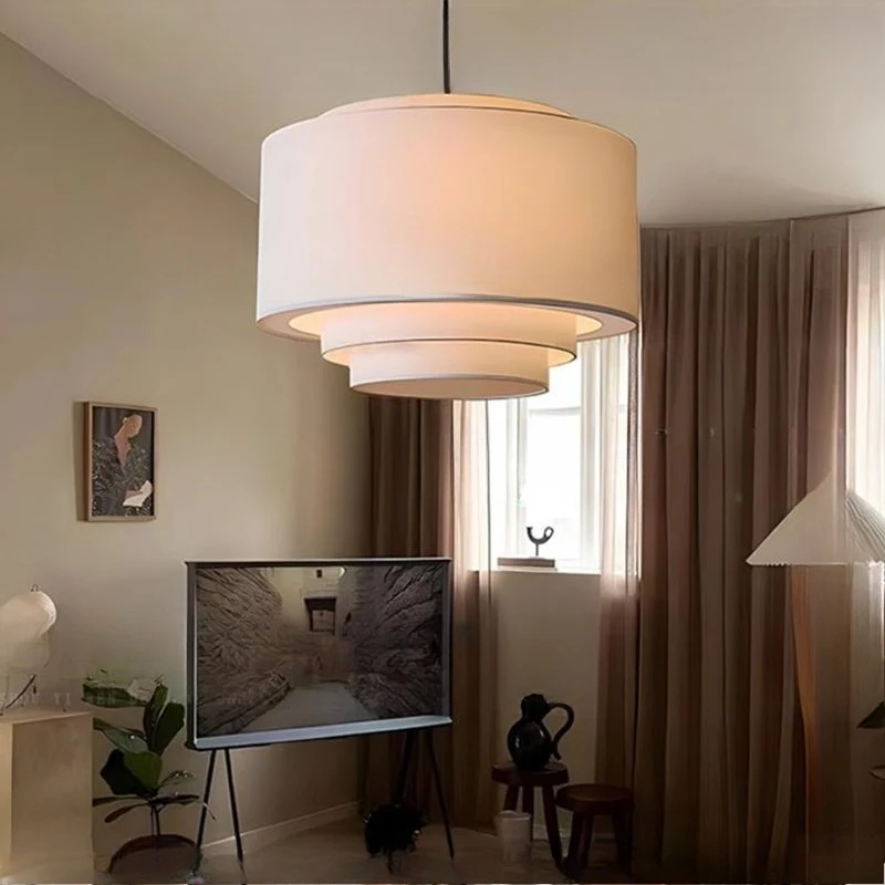 

Chinese retro atmospheric dining room living room fabric chandelier Japanese-style wabi-**** wind bed and breakfast bedroom