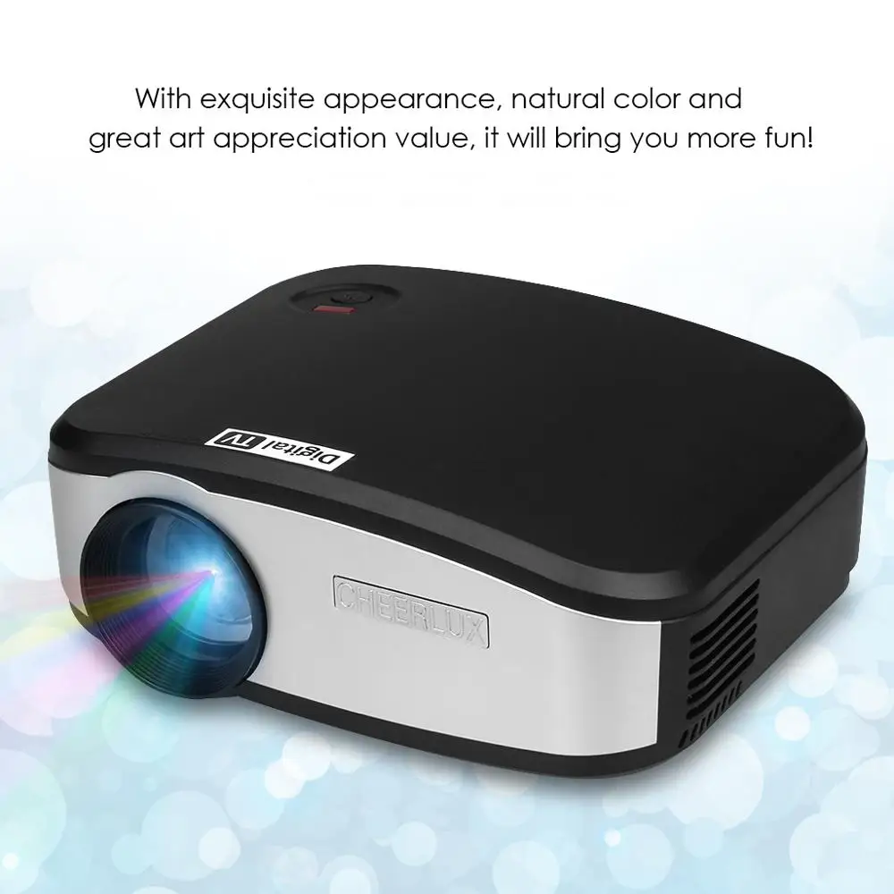 CHEERLUX C6 Mini LED Projector 800X480รองรับ1080P 1200 Lumens โฮมเธียเตอร์/USB/VGA/AV/DTV Mini Proyector PK UC40 UC46