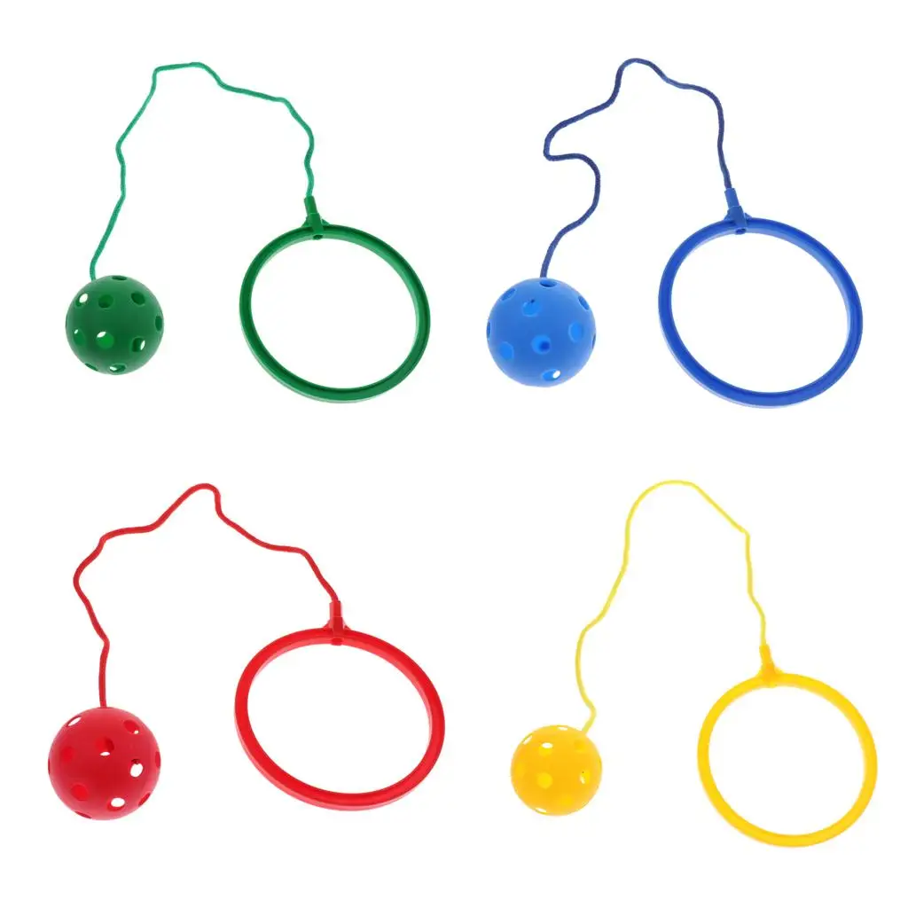 مجموعة مكونة من 4 ألعاب قفز بلاستيكية مع حلقة للكاحل، هدية لعبة التمرين في الهواء الطلق