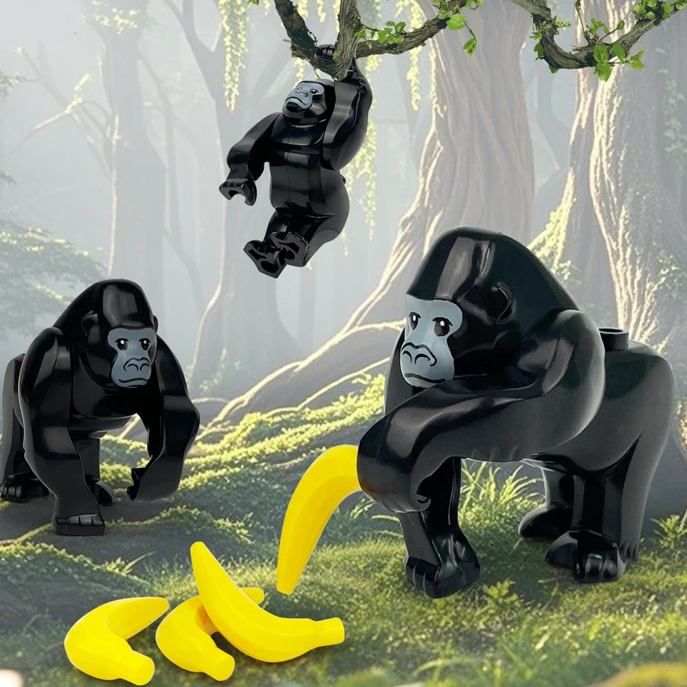 Moc zoológico animal bloco de construção acessórios conjunto elefantes camelo veado lobos medievais dinossauro tijolos tiranossauro modelo brinquedo