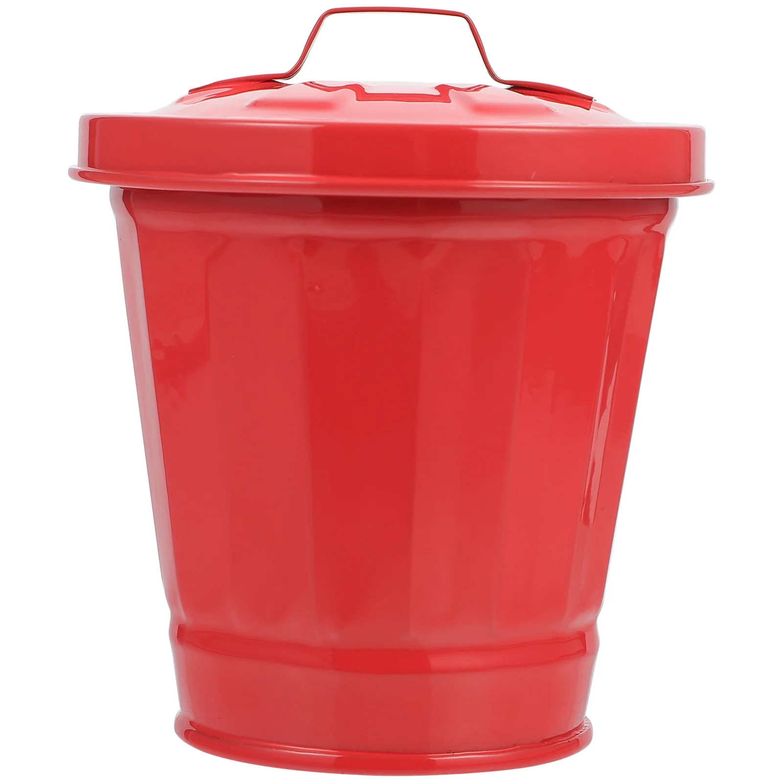 

Garbage Can Car Trash Debris Storage Bin Mini Iron Flowerpot Desk Desktop Office Waste Container