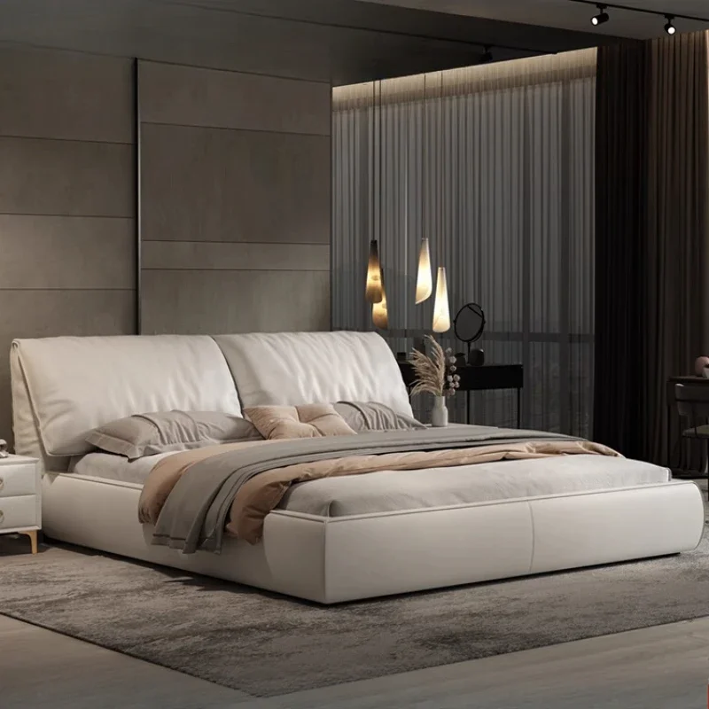 Modern simple technology fabric bed, light luxury Nordic master bedroom double bed