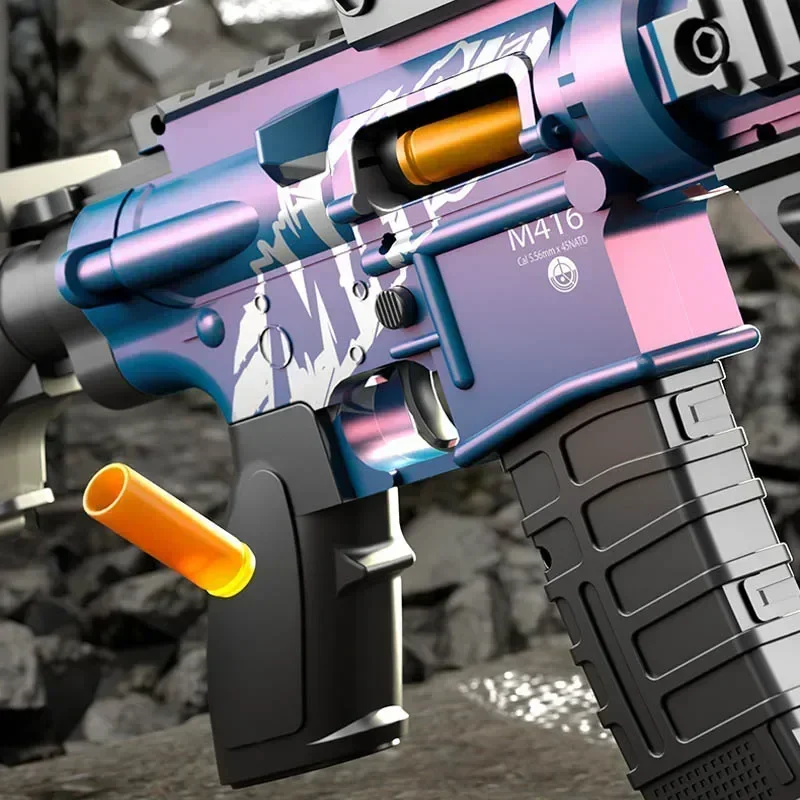 Children's Manual Soft Bullet M416 Soft Bullet Gun Can Fire Submachine Gun Model Boy Toy Gun Action Loading Assault Rifle