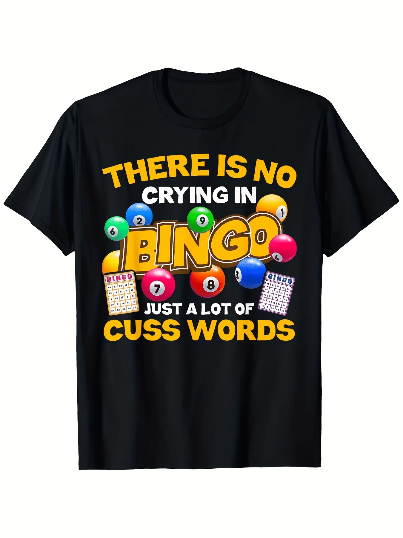 Funny Bingo Player Drippy T-Shirt - No Crying in Bingo Design,  , Short Sleeve, Round Neck, Unisex Casual Fit, All-Season Comfort, Perfect Gift for Men Women, Family Fun Night Outfits