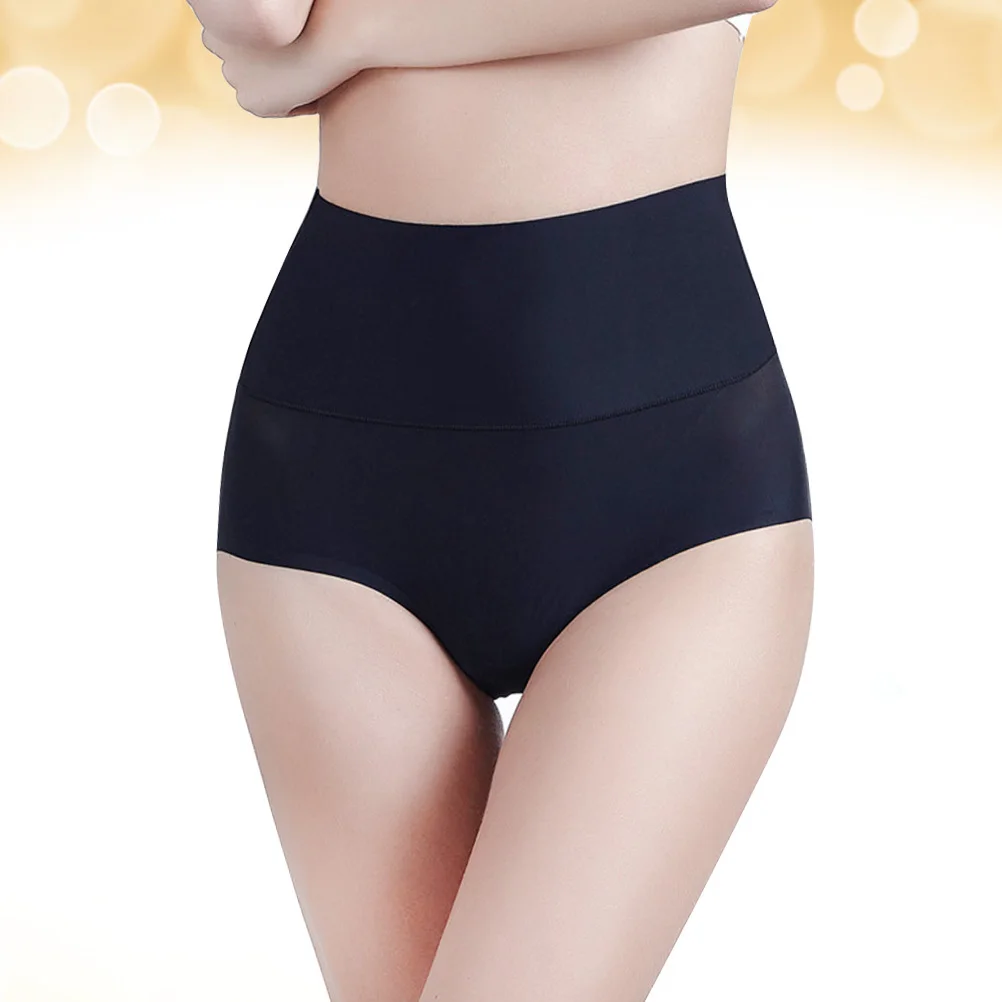 4 szt. Damskie majtki z wysokim stanem, czarne, rozmiar L, elastyczny pas, oddychające, bezszwowe figi modelujące sylwetkę, bez odcisków.