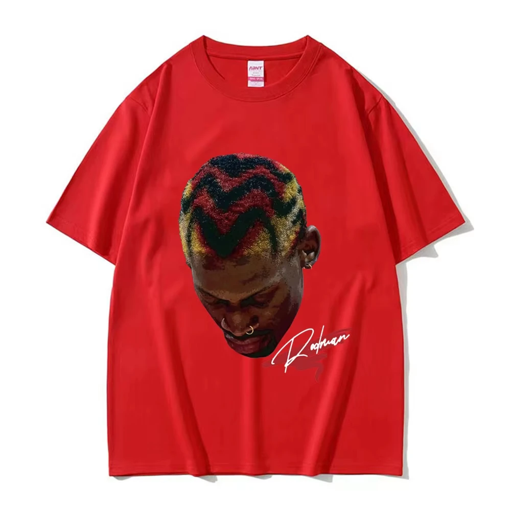 Hot Basketball Boys The Worm Dennis Rodman Graphic Tee Shirt Men's Hip Hop Fashion Punk Streetwear Male Summer Oversized T Shirt