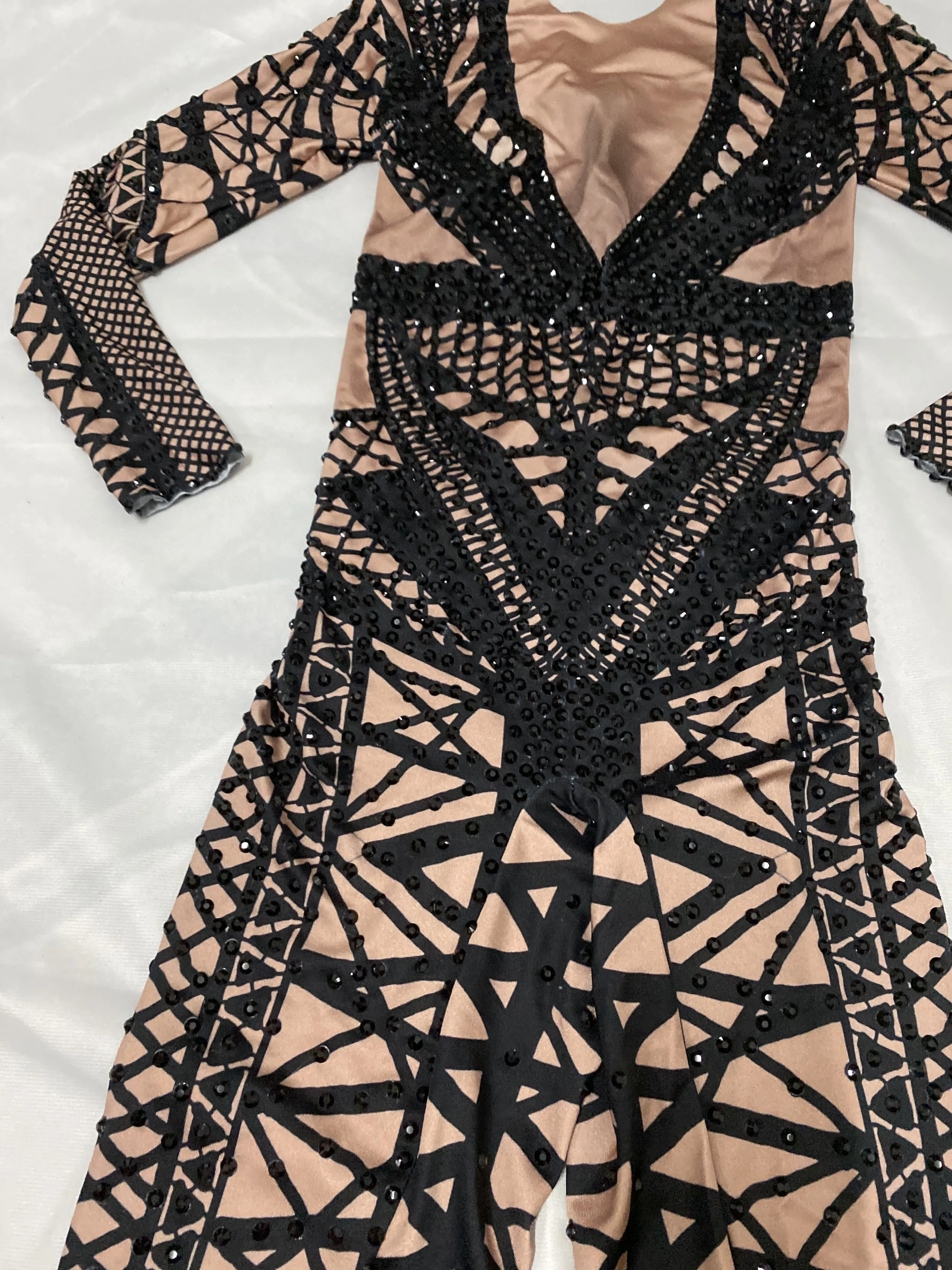 섹시한 화이트 글리터 점프수트 여성용 라인스톤 원피스 나이트클럽 파티웨어 댄스 가수 무대 공연 의상