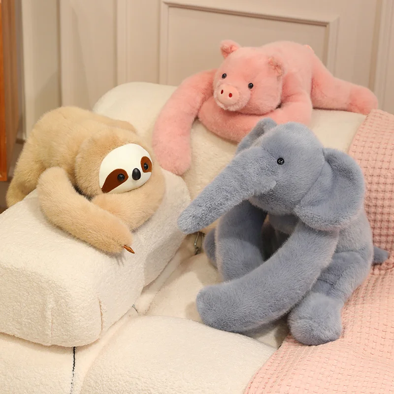 Adorable Shoulder Plush Collection Panda Lamb Pig Elephant Sloth Fox Lion Soft Stuffed Hugging Room Toy Sofa Delightful