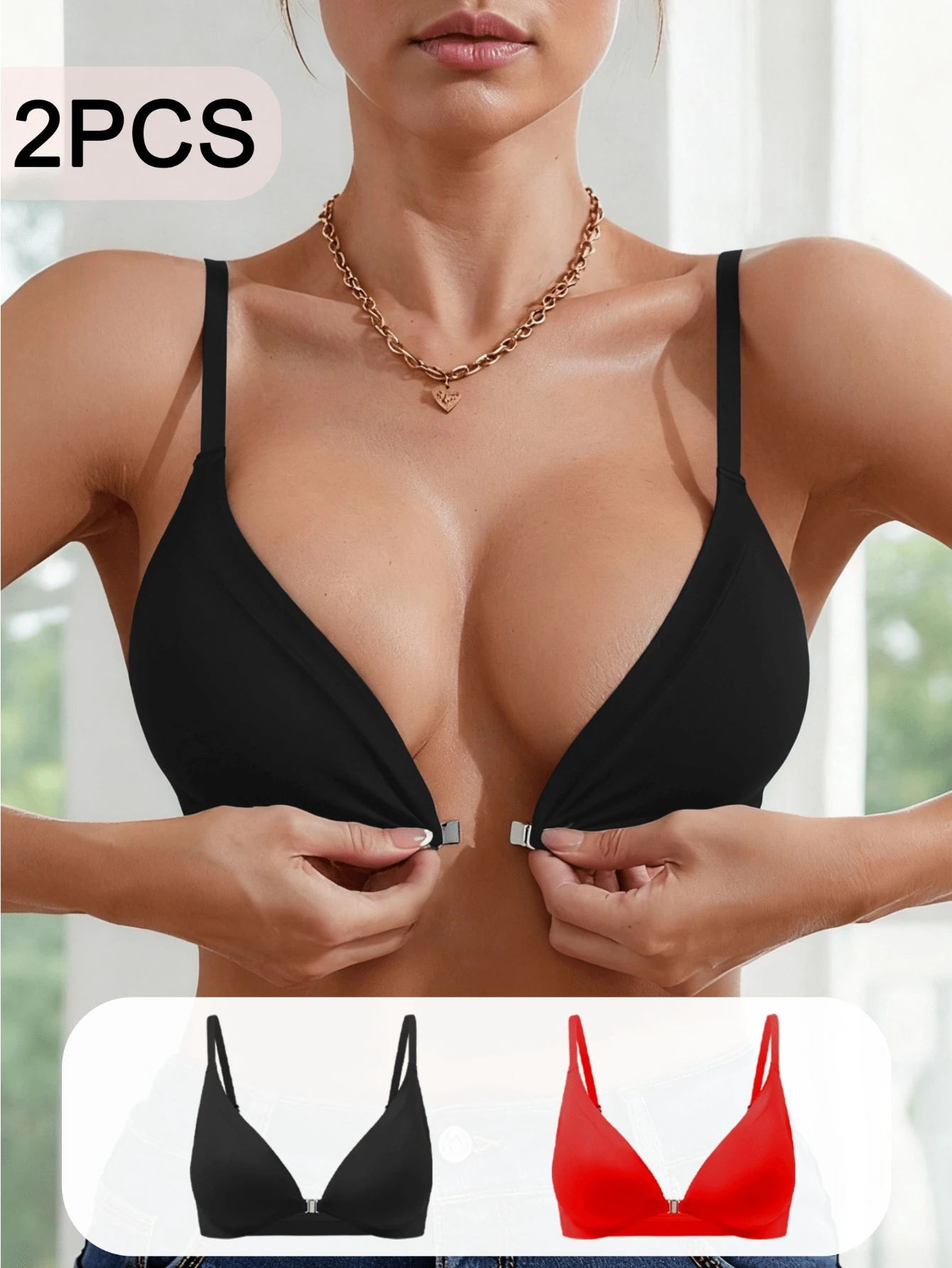 

Женские беспроводные бюстгальтеры с застежкой спереди и эффектом пуш-ап — модный, элегантный, удобный бюстгальтер с треугольными чашками, без косточек, женское нижнее белье.