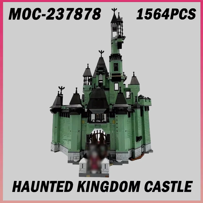 

1564 шт. MOC-237878 замок «Королевство с привидениями», вид на улицу, средневековый замок, модель строительных блоков, сборка кирпича, игрушка, рождественские подарки