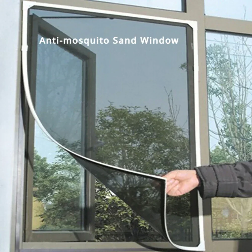 Image of Selbstklebendes DIY-Fenster-Fliegengitter mit Klettverschluss, atmungsaktiv, unsichtbar, gegen Mücken und Insekten, einfache Installation, Vorhang