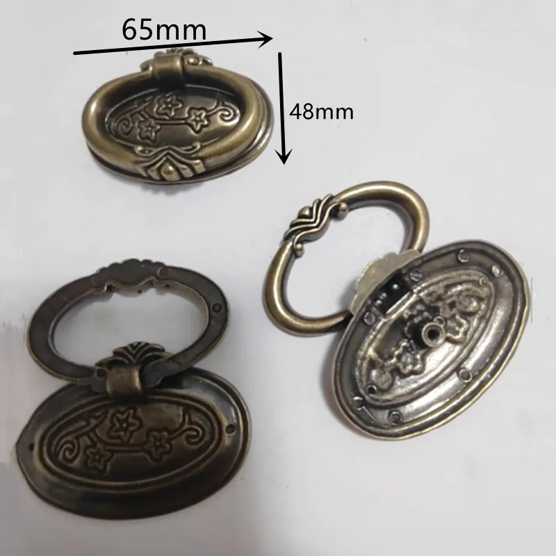 retro rustico shaky drop rings furniture knobs bronze drawer shoe cabinet knobs pulls antique brass handles