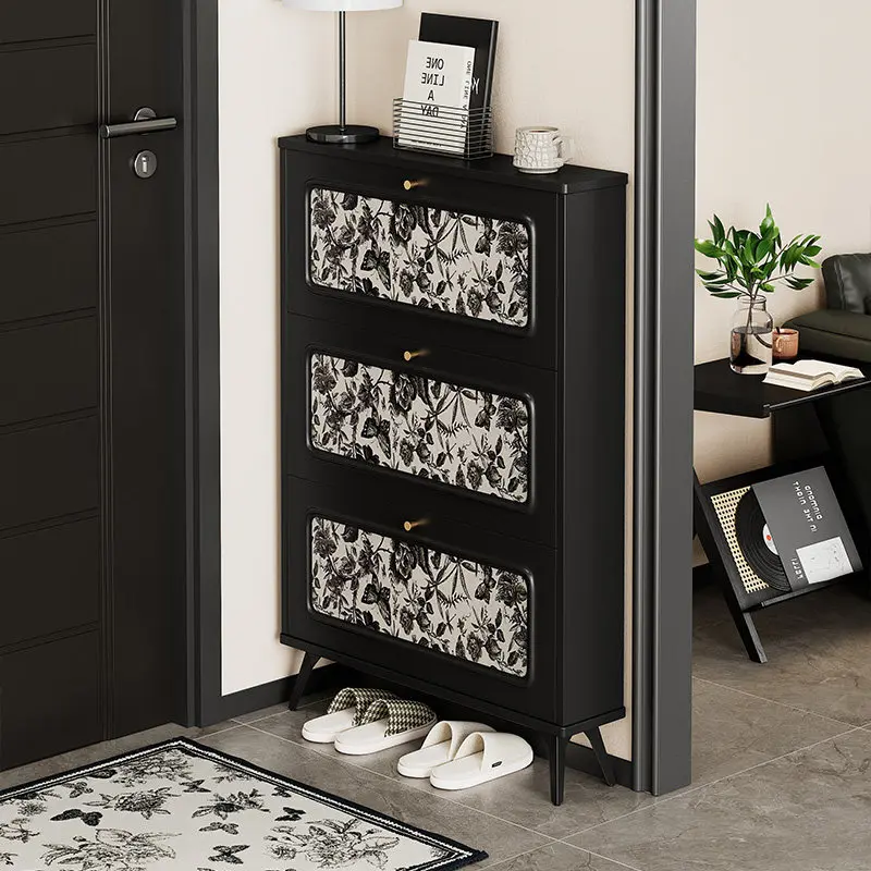 Ultra Thin Vertical Shoe Cabinet Organizer Storage Cupboard Wooden Designer Shoe Shelf Slippers Display Muebles Home Furniture