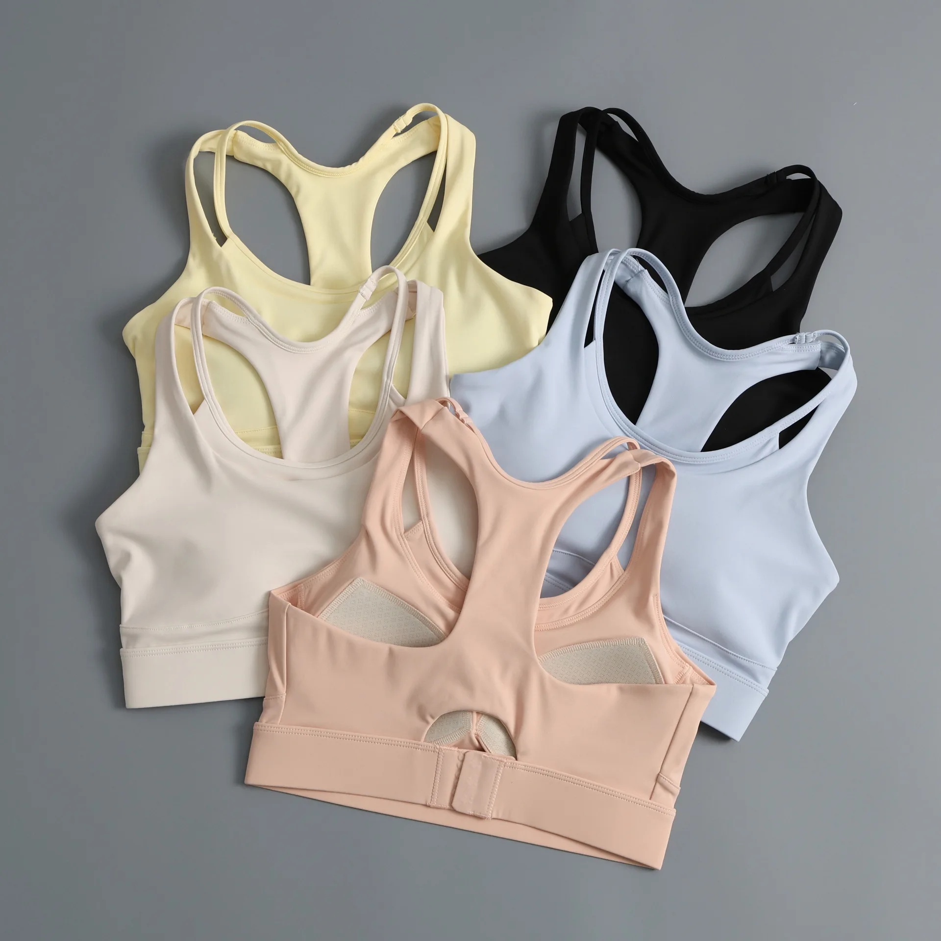 Pilates breathable high-intensity sports bra, fake two-piece bra for reducing breasts, yoga bra for running, quick-drying fitnes