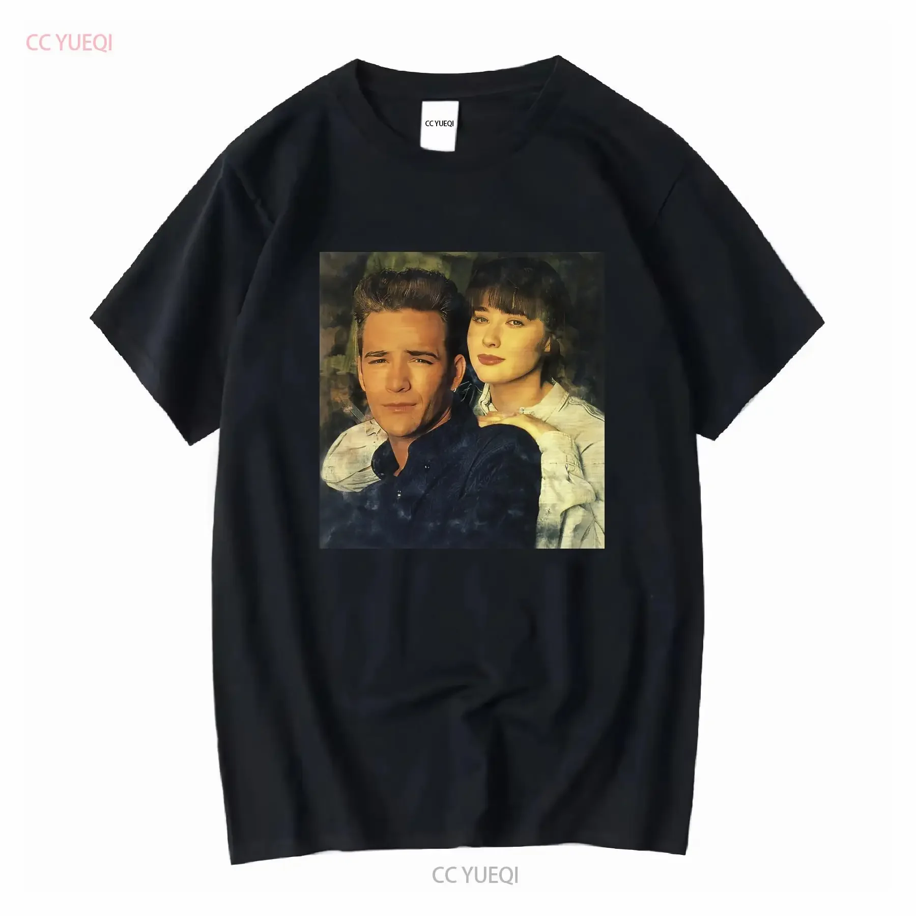 Beverly Hills 90210 Luke Perry Shannen Doherty T Shirt vintage Washed Unisex Versatile designer clothes homme Casual Soft