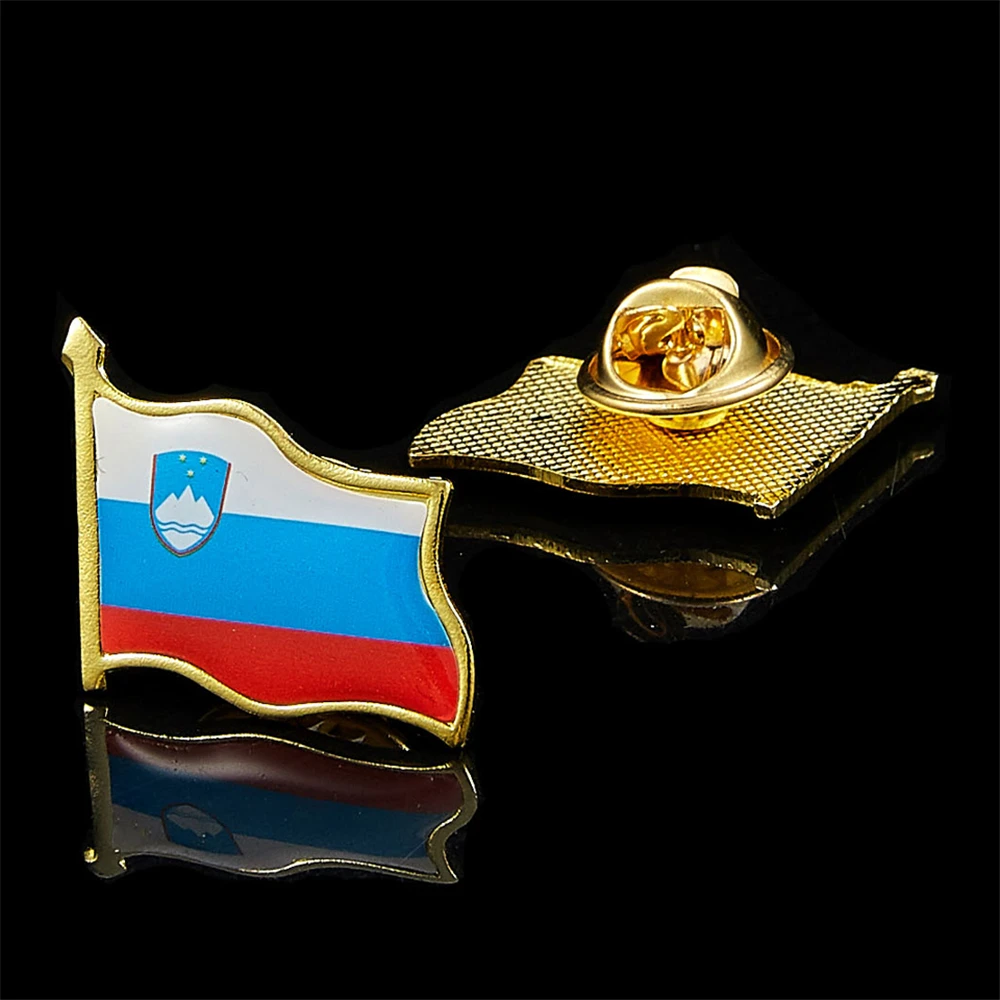 Slovenia National Flag Lapel Badge Waving Flag Badge Jewelry Pin Brooch Wear On Suits & Bag Backpack Accessories