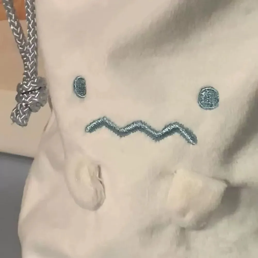 Ghost Corner Creature Storage Bag Drawstring Bag Cute Japanese Student Stationery Bag Niche Travel Miscellaneous Storage Bag