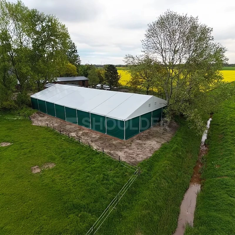 Waterproof PVC Roof Aluminum Structure Industrial Warehouse Tent Customized Heavy Duty Farm Storage Shed Building