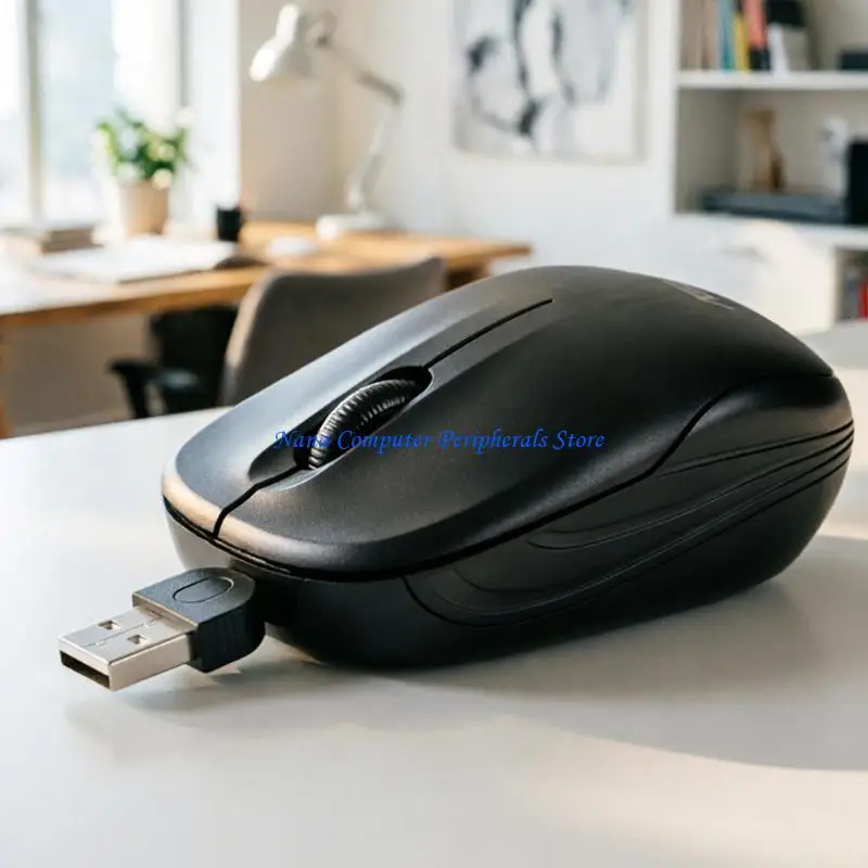F68C USB Corded Mouse Laptops Mouse Corded Mouse Optically Travel Mouse Retractable