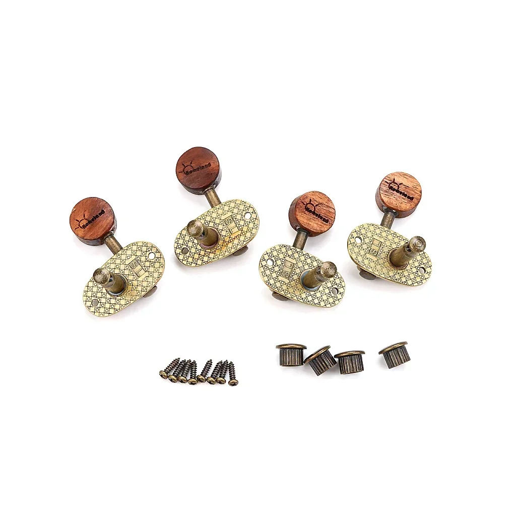 

2R2L 4-струнные колки для настройки гавайской гитары, тюнеры с деревянными кнопками, детали и аксессуары для гитары премиум-класса