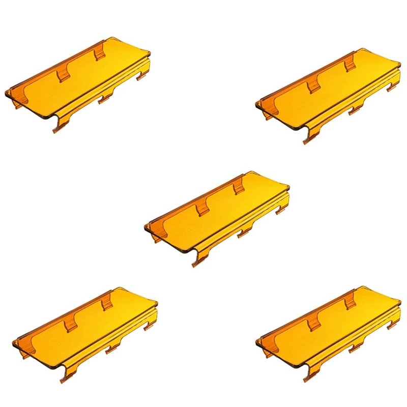 

5Pcs 8 Inch Curved LED Work Light Bar Lens Cover ATV UTV Offroad 4WD Amber