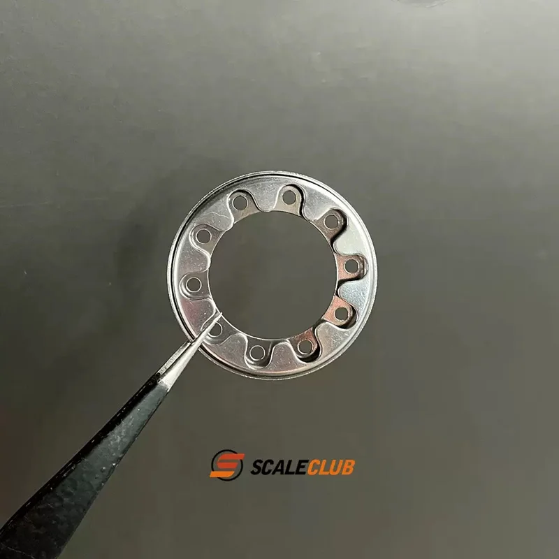 RC 1/14 1 Paar Metall-Felgen für die Vorderradnaben für Tamiya Hydraulikbagger, Lader, Kipper, MAN, VOLVO, Anhänger, Kipper, DIY-Teile – Detail 5