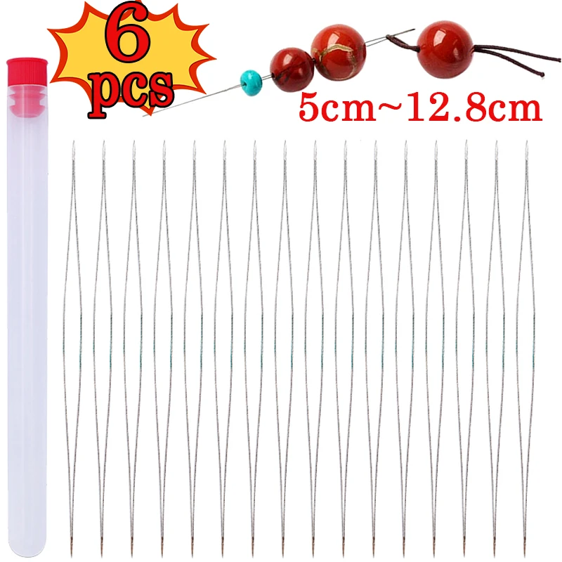 

6PCS Open Curved Beading Needles Pins Jewelry Making Tools Stainless Steel Needle for Bead Threading Pins DIY Necklace Bracelet