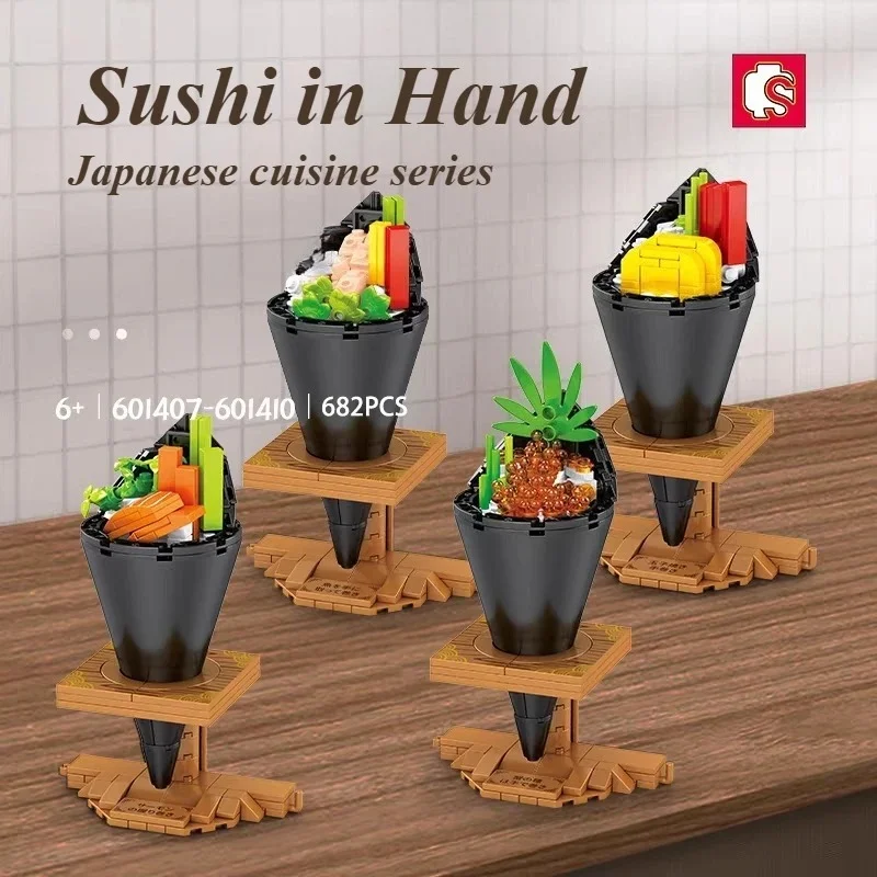 SEMBO Delicious Sushi Building Block Assembly Model Decorative Model Puzzle Assembly Toy for Boys and Girls Desktop Decoration