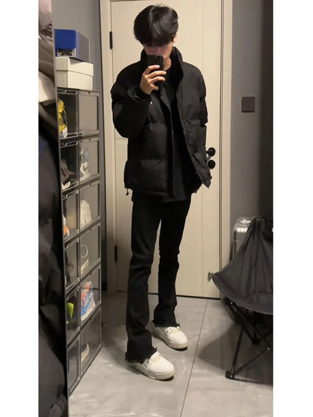 

Мужские джинсы American Vibe с подкладкой, прямые, в стиле High Street, облегающие, расклешенные, осенне-зимние, модные