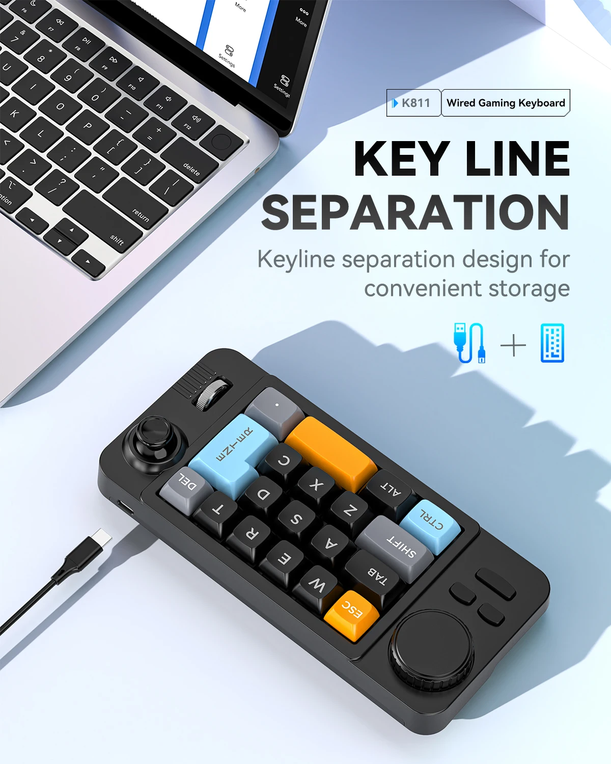 Custom Hot Swap Wired Mechanical Keyboard with Volume Scroll Joystick 19 Keys Programmer Keypad for Computer Laptop Accessory