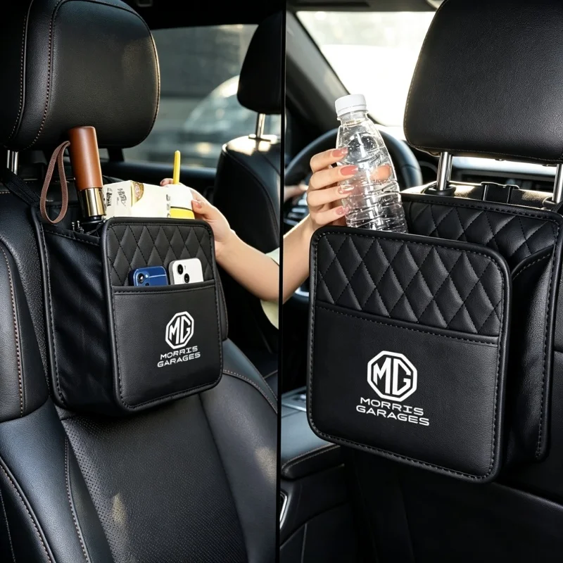 Car Seat Back Organizer Storage Bag Bottle Holder Phone Pocket For MG ZS MG4 EV MG HS MG3 MG5 EV Marvel R MG ONE MG ZS EV