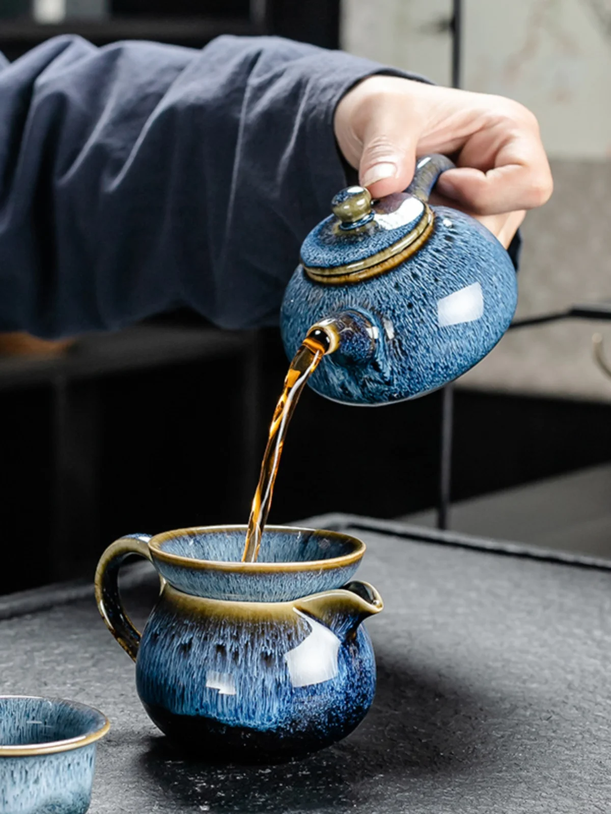 Chinese-style Jianzhan tea set Kung Fu ceramic tea cup