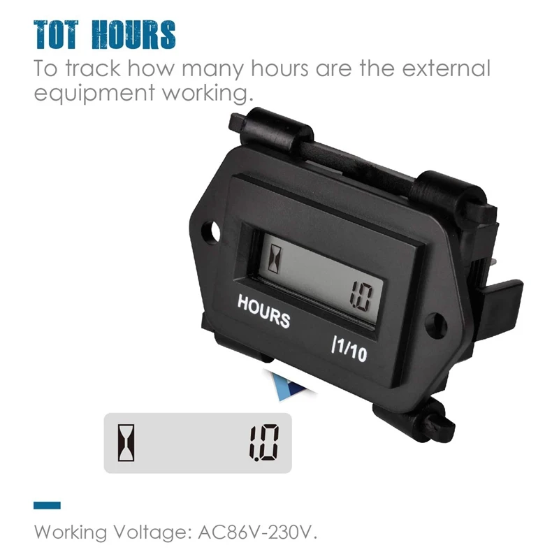 Digital Hour Meter For Lawn Mower Generator Motocycle Farm Tractor Marine Compressor Outboards Chainsaw And Other AC/DC