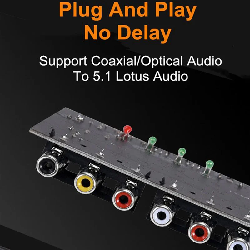 Hot-2X ЦАП модуль 5,1-канальный AC-3 PCM цифровой оптический DTS RCA Hi-Fi стерео аудио театральный декодер усилитель плата декодирования