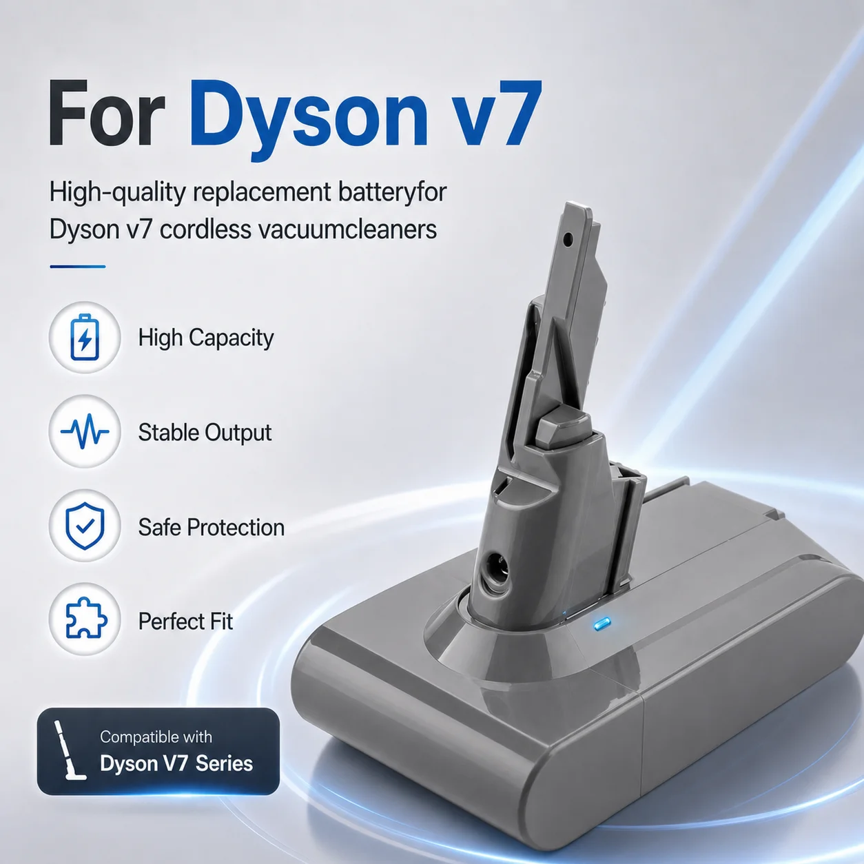 21.6V 28000mAh Replacement Battery Compatible with Dyson V7 Fluffy Animal Motorhead Absolute SV11 225403 229687 Vacuum Cleaner