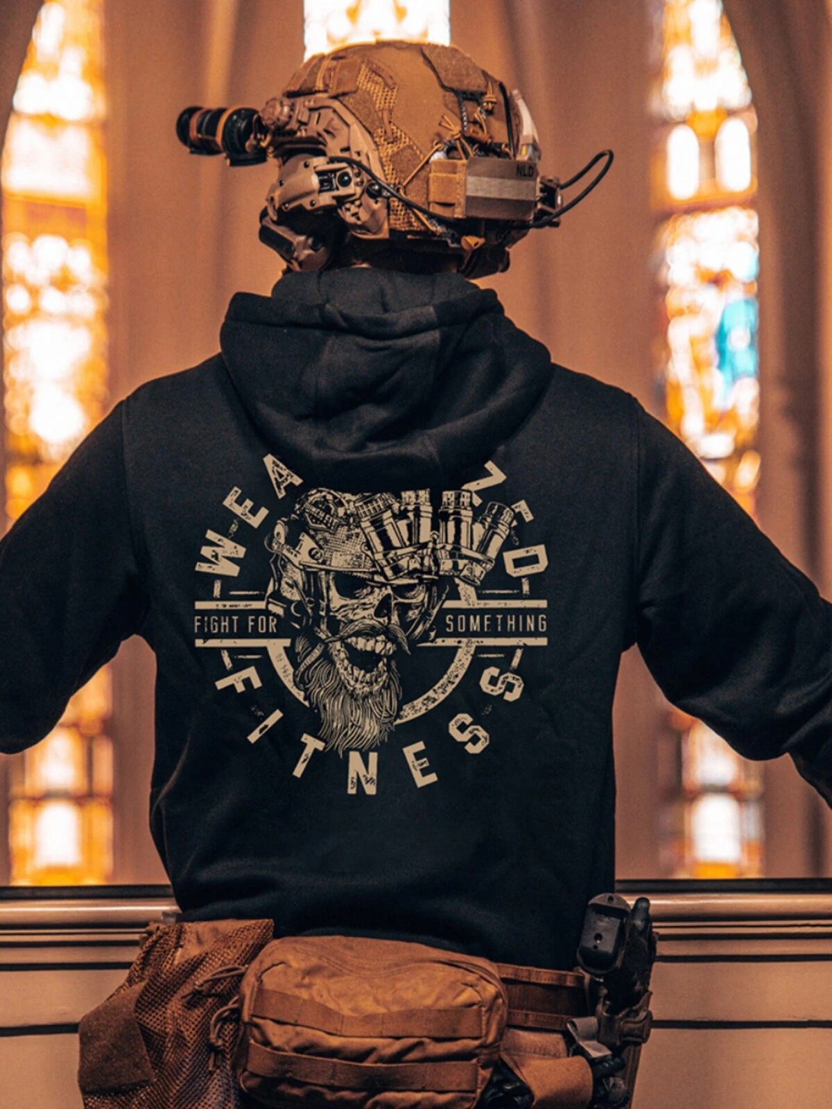 Schwerer taktischer Kapuzenpullover für Herren, Herbst und Winter, neue Jacke mit Militär-Fan-Aufdruck, Jacke mit langen Ärmeln und Samt