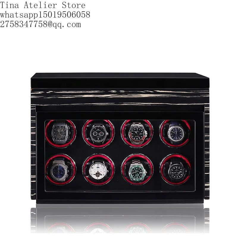 Mechanical Watch Winder for 8+8 Men's or Women's Automatic Watches Lu=xury LCD Touch Display Watch Winder Box