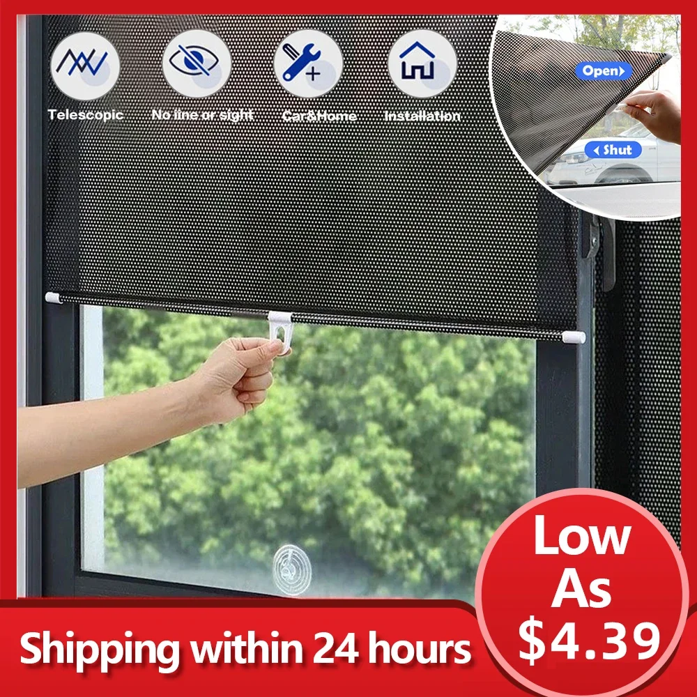 

Sunshade Roller blinds Curtains Suction Cup Punch-free Blackout Curtain Retractable Window Roller Curtains for Bedroom Kitchen