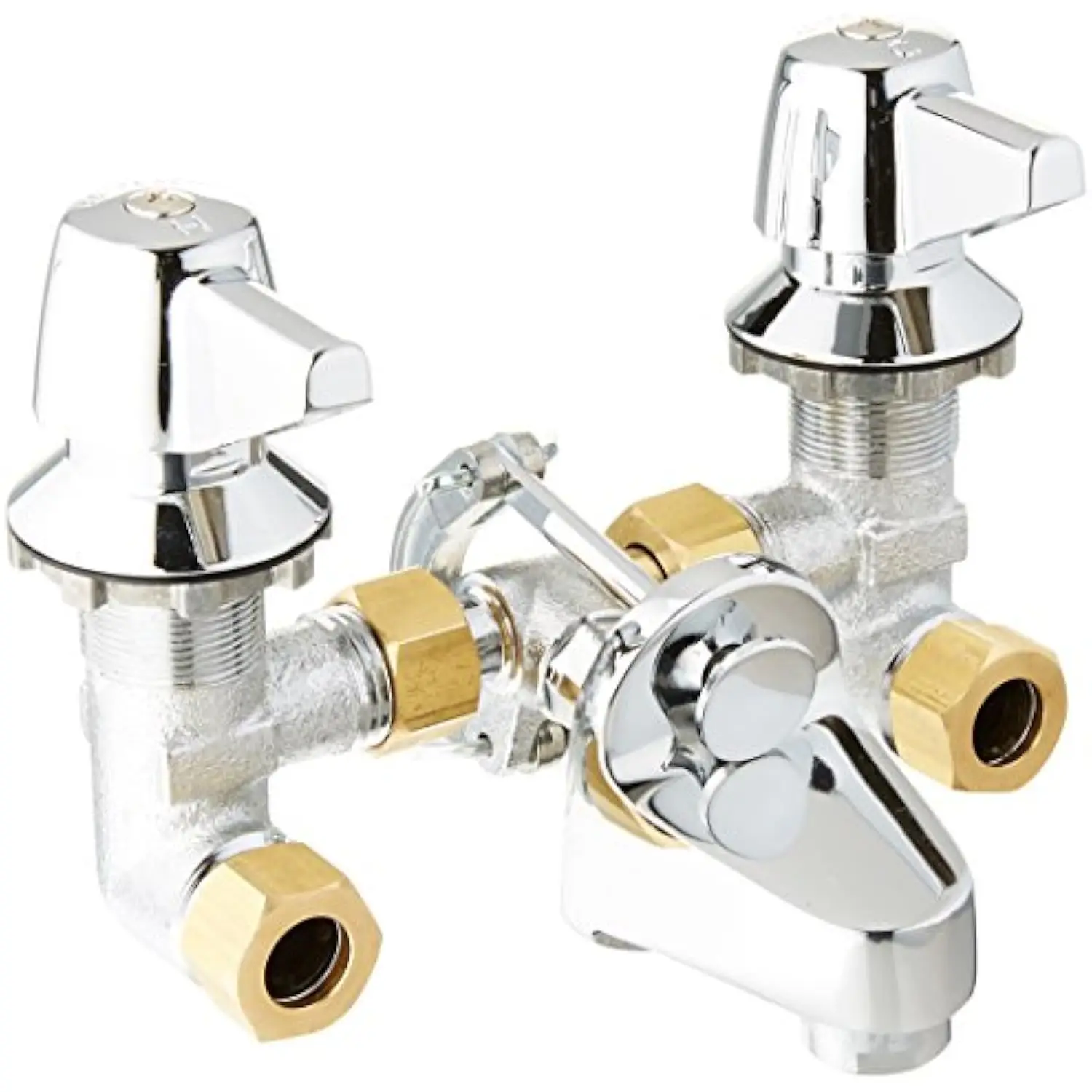

1177-A Two Handle Shelf Back Bathroom Faucet Chrome