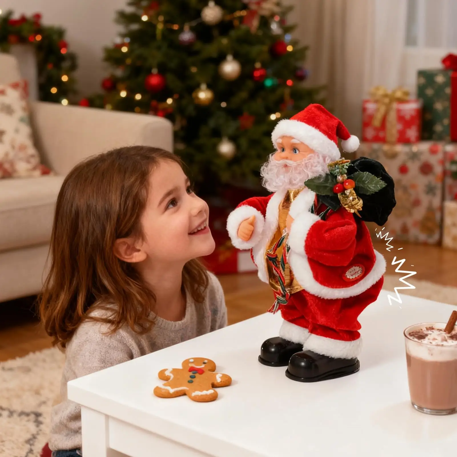 Electric Santa Claus Electric Figurine Hips Shaking Christmas Santa Claus Figure For Adults Teens Home Decor Nursery Winter